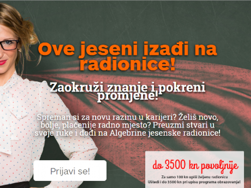 Algebra: Ove jeseni izađi na radionice!