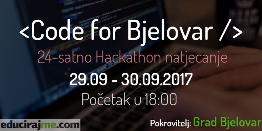 Prvi bjelovarski Hackathon 'Code 4 Bjelovar' idućeg vikenda (29. i 30.09.) u EducirajMe centru